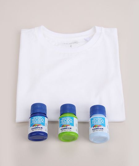 Kit Tie Dye Infantil com Camiseta Branca