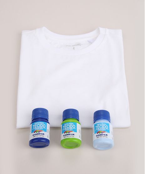 Kit Tie Dye Infantil com Camiseta Branca