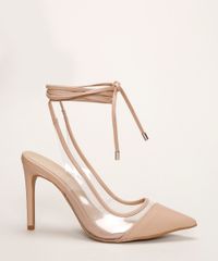 Scarpim-Feminino-Oneself-Salto-Alto-Fino-Bico-Fino-em-Vinil-com-Tira-Para-Amarrar-Bege-9962378-Bege_2