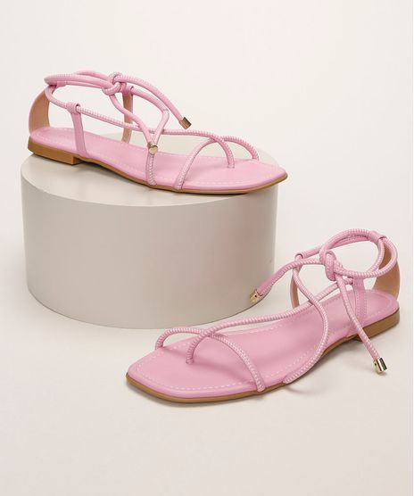 Rasteirinha-Feminina-Oneself-com-Corda-para-Amarrar-Rosa-9963805-Rosa_1