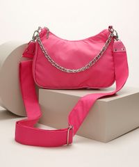 Bolsa-Feminina-Baguete-com-Corrente-e-Alca-Removivel-Pink-9964938-Pink_2