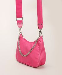 Bolsa-Feminina-Baguete-com-Corrente-e-Alca-Removivel-Pink-9964938-Pink_3