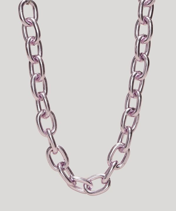 Colar Feminino Folheado Choker Corrente Lilás Único