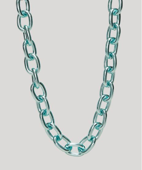Colar-Feminino-Folheado-Choker-Corrente-Verde-9966601-Verde_1