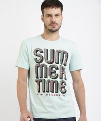 Camiseta-Masculina--Summer-Time--Manga-Curta-Gola-Careca-Verde-9960803-Verde_1