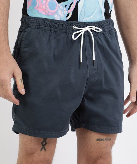 Bermuda-de-Sarja-Masculina-Relaxed-com-Elastico-Azul-Marinho-9961869-Azul_Marinho_1
