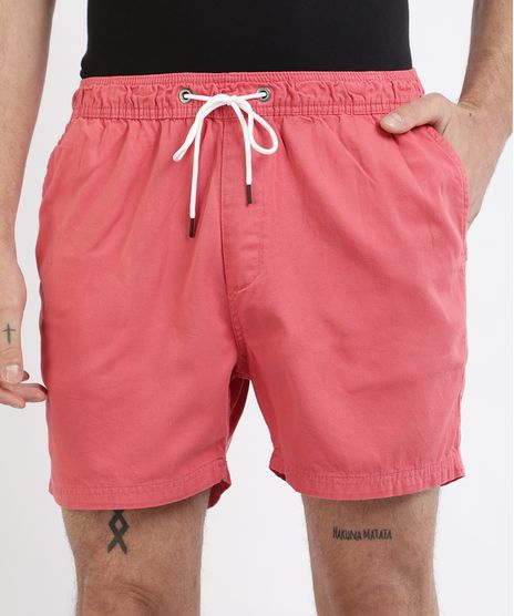 Bermuda-de-Sarja-Masculina-Relaxed-com-Elastico-Laranja-9961869-Laranja_1