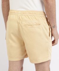 Bermuda-de-Sarja-Masculina-Relaxed-com-Elastico-Amarela-9961869-Amarelo_2