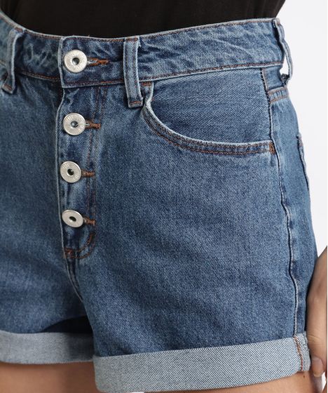 short jeans cintura alta vintage