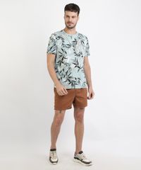 Camiseta-Masculina-Estampada-de-Folhagens-Manga-Curta-Gola-Careca-Verde-9957608-Verde_3