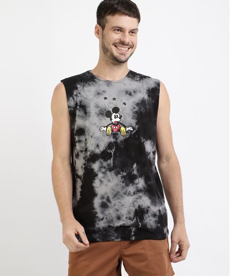 Regata-Masculina-Mickey-Estampada-Marmorizada-Gola-Careca-Preta-9959809-Preto_1