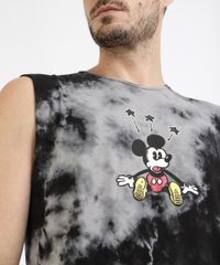 Regata-Masculina-Mickey-Estampada-Marmorizada-Gola-Careca-Preta-9959809-Preto_2