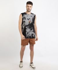 Regata-Masculina-Mickey-Estampada-Marmorizada-Gola-Careca-Preta-9959809-Preto_3