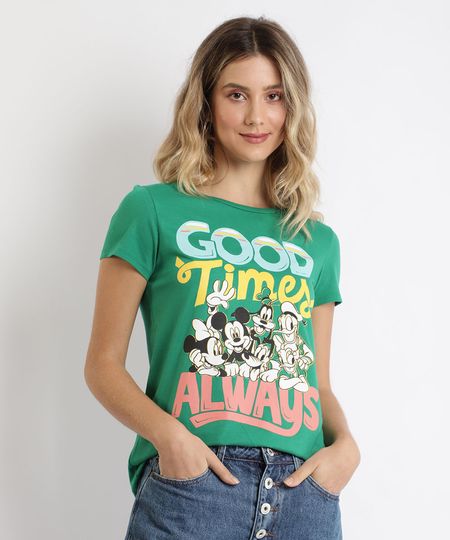 Blusa-Feminina-Turma-do-Mickey-Manga-Curta-Verde-9960525-Verde_1