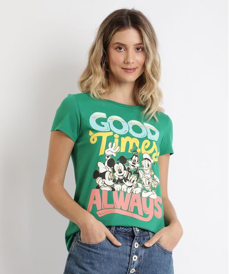 Blusa-Feminina-Turma-do-Mickey-Manga-Curta-Verde-9960525-Verde_1