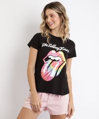 Blusa-Feminina-The-Rolling-Stones-Manga-Curta-Preta-9960661-Preto_1
