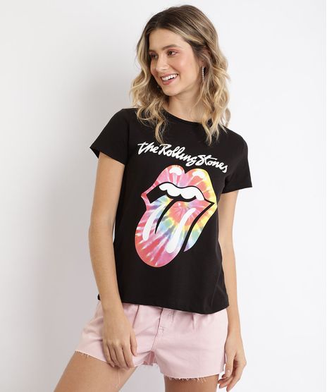 Blusa-Feminina-The-Rolling-Stones-Manga-Curta-Preta-9960661-Preto_1