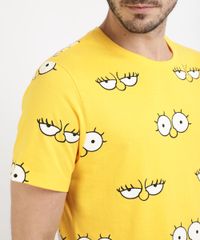 Camiseta-Masculina-Estampada-Olhos-de-Lisa-Simpson-Manga-Curta-Gola-Careca-Amarela-9961399-Amarelo_2