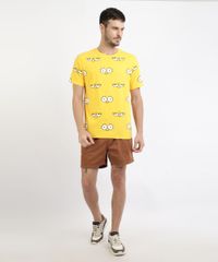 Camiseta-Masculina-Estampada-Olhos-de-Lisa-Simpson-Manga-Curta-Gola-Careca-Amarela-9961399-Amarelo_3