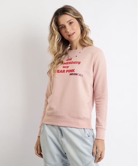 Blusao-de-Moletom-Feminino--On-Wednesdays-we-Wear-Pink--Meninas-Malvadas-Rosa-Claro-9962103-Rosa_Claro_1