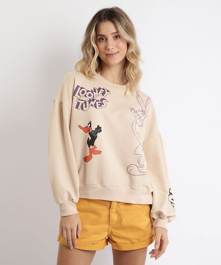 Blusao-de-Moletom-Feminino-Looney-Tunes-Bege-9964121-Bege_1 Blusao-de-Moletom-Feminino-Looney-Tunes-Bege-9964121-Bege_1