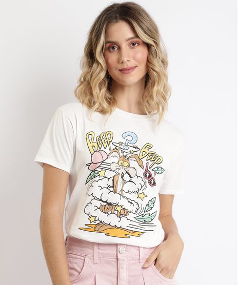 Blusa-Feminina-Looney-Tunes-Manga-Curta-Off-White-9964590-Off_White_1