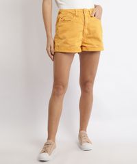 Short-de-Sarja-Feminino-Mom-Cintura-Super-Alta-Barra-Dobrada-Laranja-9966787-Laranja_1