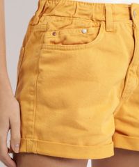 Short-de-Sarja-Feminino-Mom-Cintura-Super-Alta-Barra-Dobrada-Laranja-9966787-Laranja_4