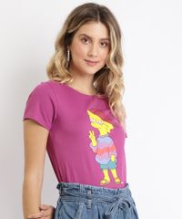 Blusa-Feminina-Lisa-Simpson-Manga-Curta-Decote-Redondo-Roxa-1-9939908-Roxo_1_1