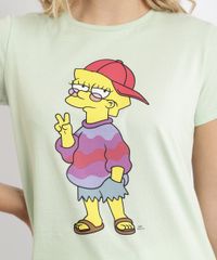 Blusa-Feminina-Lisa-Simpson-Manga-Curta-Decote-Redondo-Verde-Claro-1-9939908-Verde_Claro_1_2