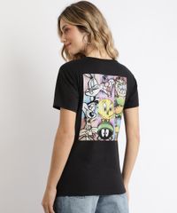 Blusa-Feminina-Looney-Tunes-Manga-Curta-Preta-9964591-Preto_4