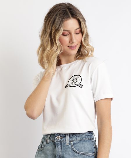 Blusa-Feminina-Looney-Tunes-Manga-Curta-Branca-9964594-Branco_1 Blusa-Feminina-Looney-Tunes-Manga-Curta-Branca-9964594-Branco_1