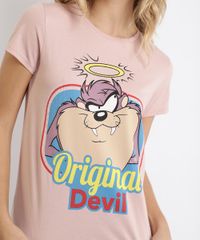 Blusa-Feminina-Looney-Tunes-Manga-Curta-Rosa-Claro-9964595-Rosa_Claro_2