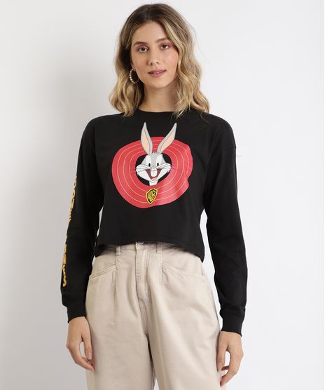 Blusa-de-Moletom-Feminino-Cropped-Looney-Tunes-Preta-9964596-Preto_1