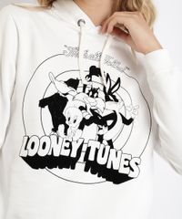 Blusao-de-Moletom-Feminino-Looney-Tunes-com-Capuz-Off-White-9964598-Off_White_2