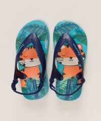 Chinelo-Infantil-Ipanema-Estampado-de-Folhagem-Tigre-com-Elastico-Azul-9963768-Azul_2