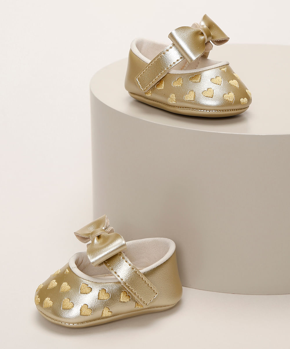 sapatilha pimpolho dourada