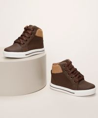 Tenis-Infantil-Cano-Curto-com-Cadarco-e-Recortes-Marrom-9966811-Marrom_1