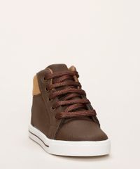 Tenis-Infantil-Cano-Curto-com-Cadarco-e-Recortes-Marrom-9966811-Marrom_3