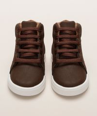 Tenis-Infantil-Cano-Curto-com-Cadarco-e-Recortes-Marrom-9966811-Marrom_5