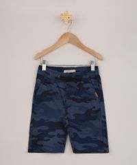 Bermuda-Infantil-de-Sarja-Estampada-Camuflada-Azul-Marinho-9943493-Azul_Marinho_1