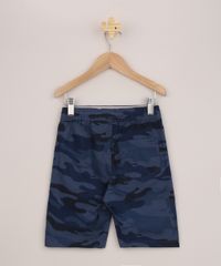Bermuda-Infantil-de-Sarja-Estampada-Camuflada-Azul-Marinho-9943493-Azul_Marinho_2