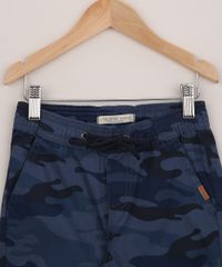 Bermuda-Infantil-de-Sarja-Estampada-Camuflada-Azul-Marinho-9943493-Azul_Marinho_3