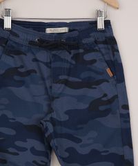 Bermuda-Infantil-de-Sarja-Estampada-Camuflada-Azul-Marinho-9943493-Azul_Marinho_4