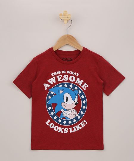 Camiseta-Infantil-Sonic--Awesome-Looks-Like--Manga-Curta-Vermelha-9955397-Vermelho_1
