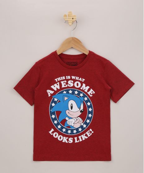 Camiseta-Infantil-Sonic--Awesome-Looks-Like--Manga-Curta-Vermelha-9955397-Vermelho_1