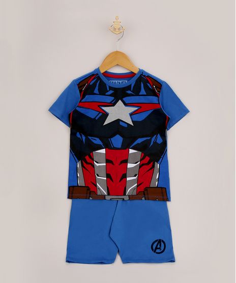 Pijama-Infantil-Capitao-America-Manga-Curta-Azul-9956710-Azul_1