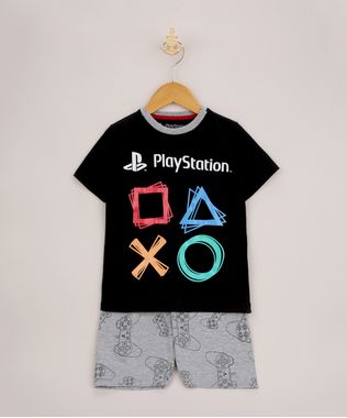 Pijama-Infantil-Playstation-Manga-Curta-Preto-9956714-Preto_1