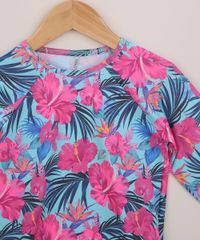 Blusa-de-Praia-Infantil-Estampada-Floral-Manga-Longa-Azul-9957694-Azul_3