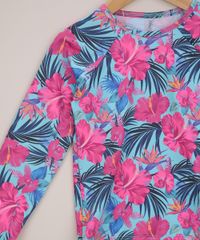 Blusa-de-Praia-Infantil-Estampada-Floral-Manga-Longa-Azul-9957694-Azul_4